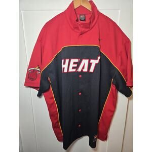 Miami Heat Shirt Mens XXL Black Red NBA Basketball Nike Team Tear Away